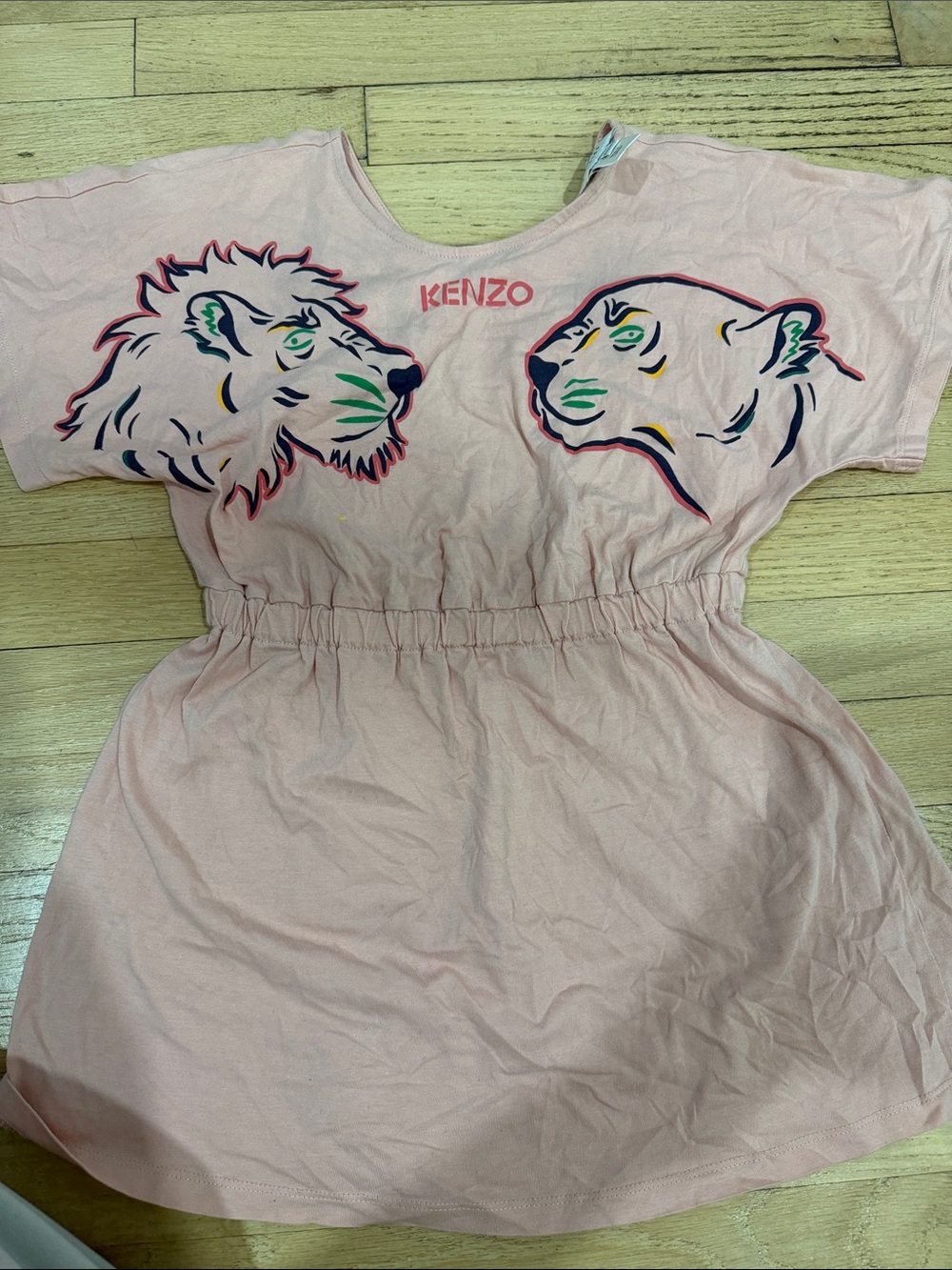 Kenzo Light Pink Lion Motif Dress
